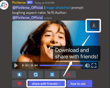 PixVerse教程:Discord中使用 /Meme_face 用脸部图片创建视频-7 PixVerse教程:Discord中使用 /Meme_face 用脸部图片创建视频