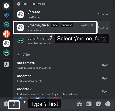PixVerse教程:Discord中使用 /Meme_face 用脸部图片创建视频-2 PixVerse教程:Discord中使用 /Meme_face 用脸部图片创建视频