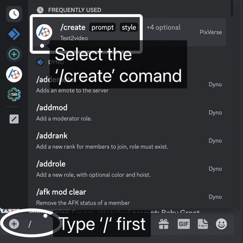 PixVerse教程:Discord中使用 /Create 用文本提示生成视频-2 PixVerse教程:Discord中使用 /Create 用文本提示生成视频