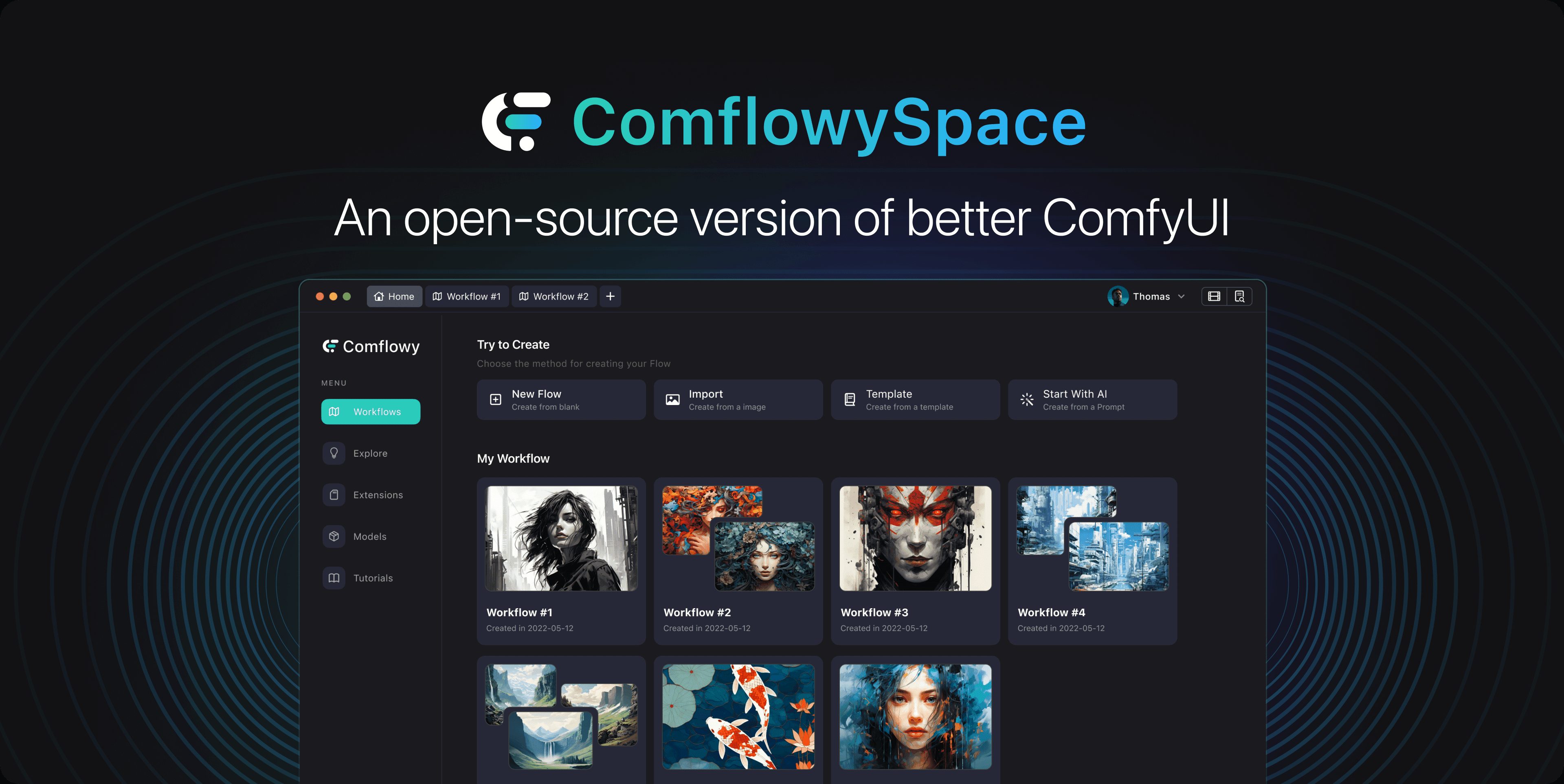 Comflowyspace:轻松本地部署全功能ComfyUI的客户端工具-1 Comflowyspace:轻松本地部署全功能ComfyUI的客户端工具