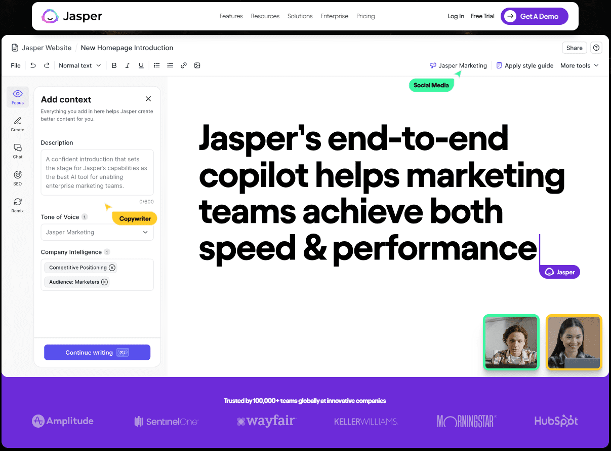 Jasper:为企业营销团队提供高效的内容创作服务(付费)-1 Jasper:为企业营销团队提供高效的内容创作服务(付费)