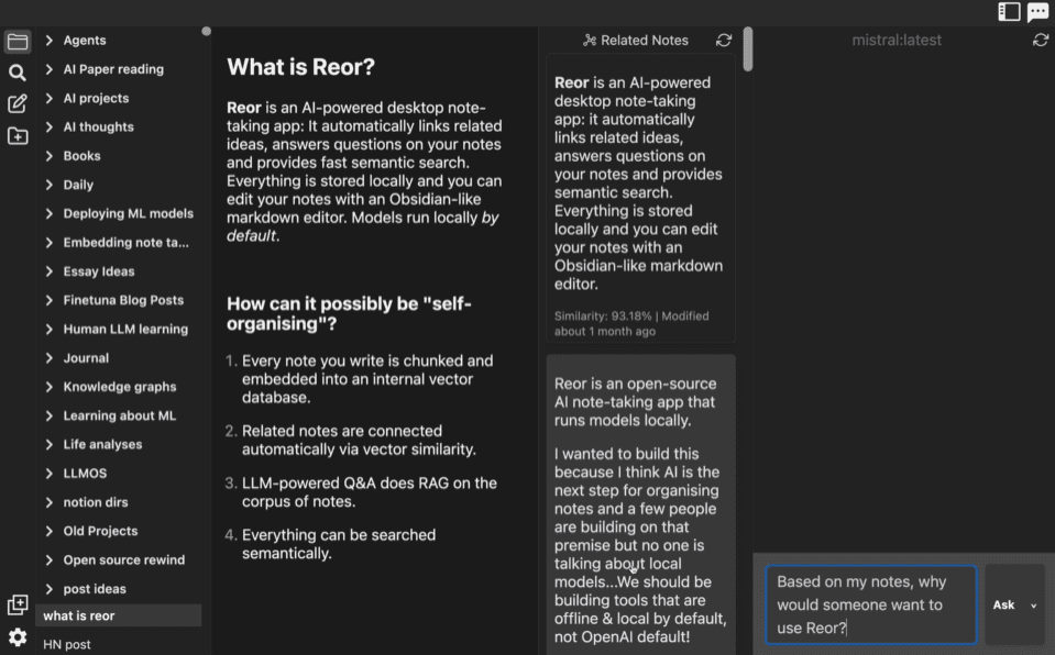 Reor:AI驱动的个人知识库,提供自动链接、语义搜索和 AI 闪卡功能-1 Reor:AI个人知识管理工具,自动链接、语义搜索和AI闪卡