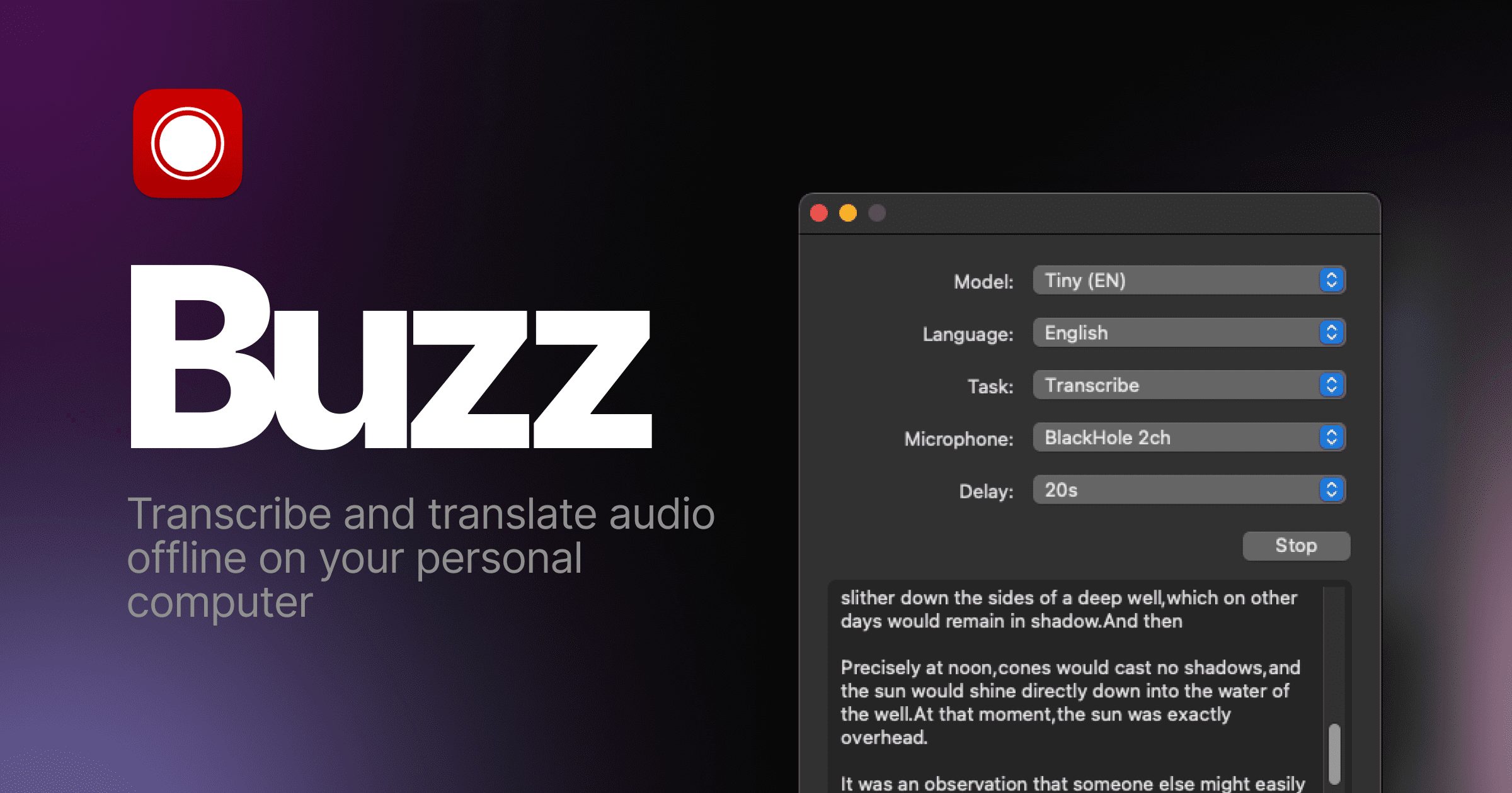 Buzz:开源离线音频转写翻译工具|IOS语音转录-1 Buzz:开源离线音频转写翻译工具|IOS语音转录