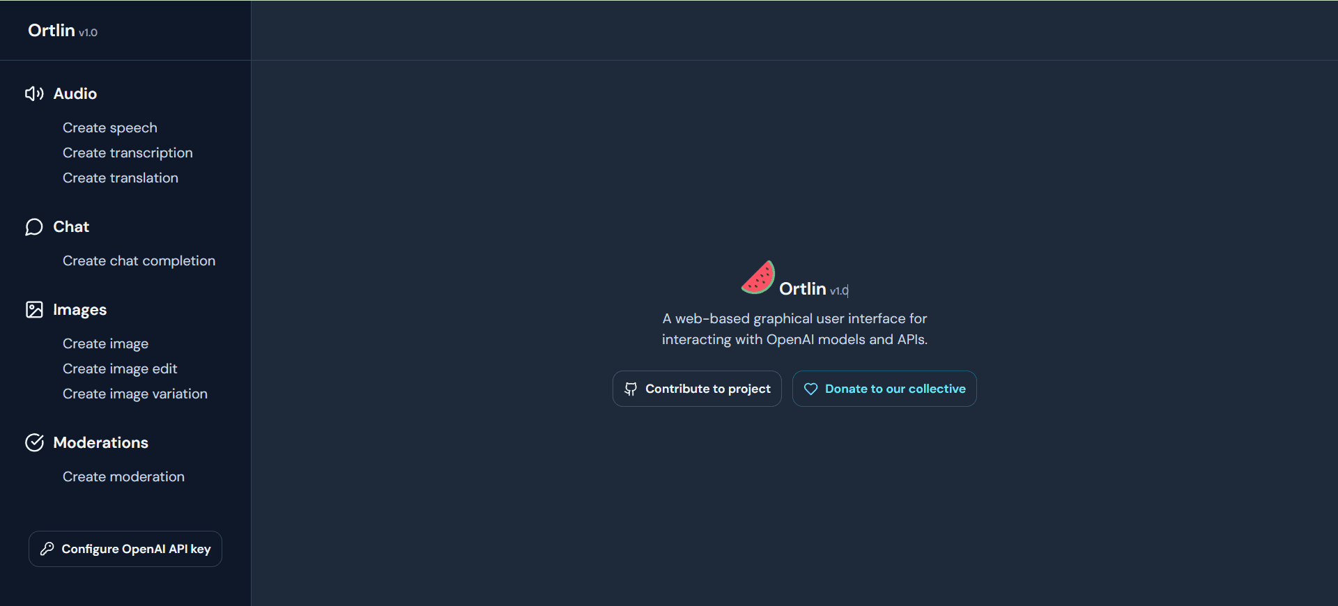 Ortlin:与OpenAI模型和API交互的图形用户界面-1 Ortlin:与所有OpenAI模型和API交互的Web图形用户界面
