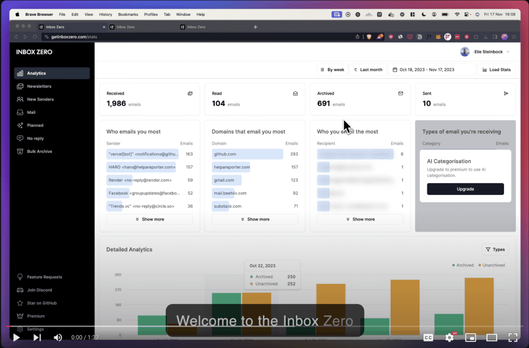 Inbox Zero:轻松实现收件箱零邮件,借助 AI 帮助你对邮件进行归类、过滤、处理。-1 Inbox Zero:轻松实现收件箱零邮件,借助 AI 帮助你对邮件进行归类、过滤、处理。