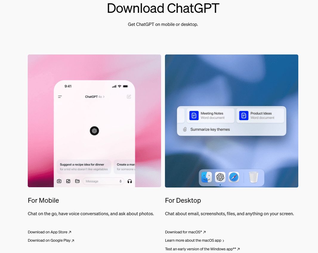 ChatGPT Windows 桌面应用早期测试版发布,适用于Plus、企业版、团队版和教育版用户-1 ChatGPT 早期测试版Windows 桌面应用发布,适用于Plus、企业版、团队版和教育版用户
