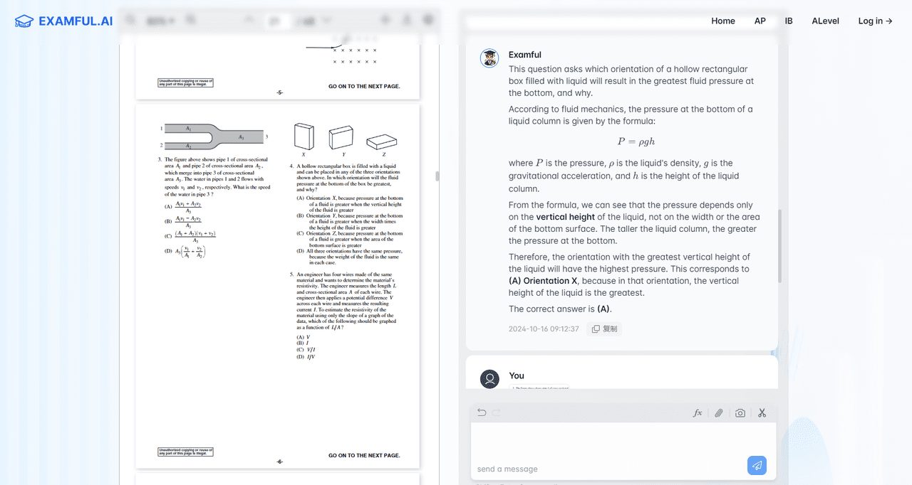 ExamFul.AI:智能备考助手,助力AP、IB和A-Level考试,真题AI智能辅导-1 ExamFul.AI:智能备考助手,助力AP、IB和A-Level考试,历年真题/论文和AI智能辅导