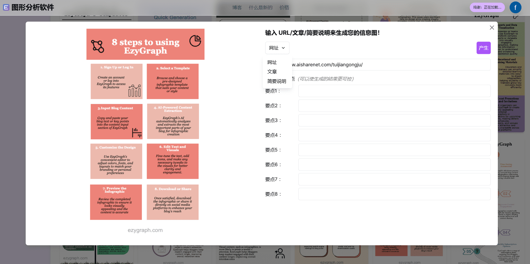 EzyGraph:AI视觉图示生成器,使用AI将博客文章转换为精美信息图示-1 EzyGraph:AI视觉图示生成器,使用AI将博客文章转换为精美信息图示