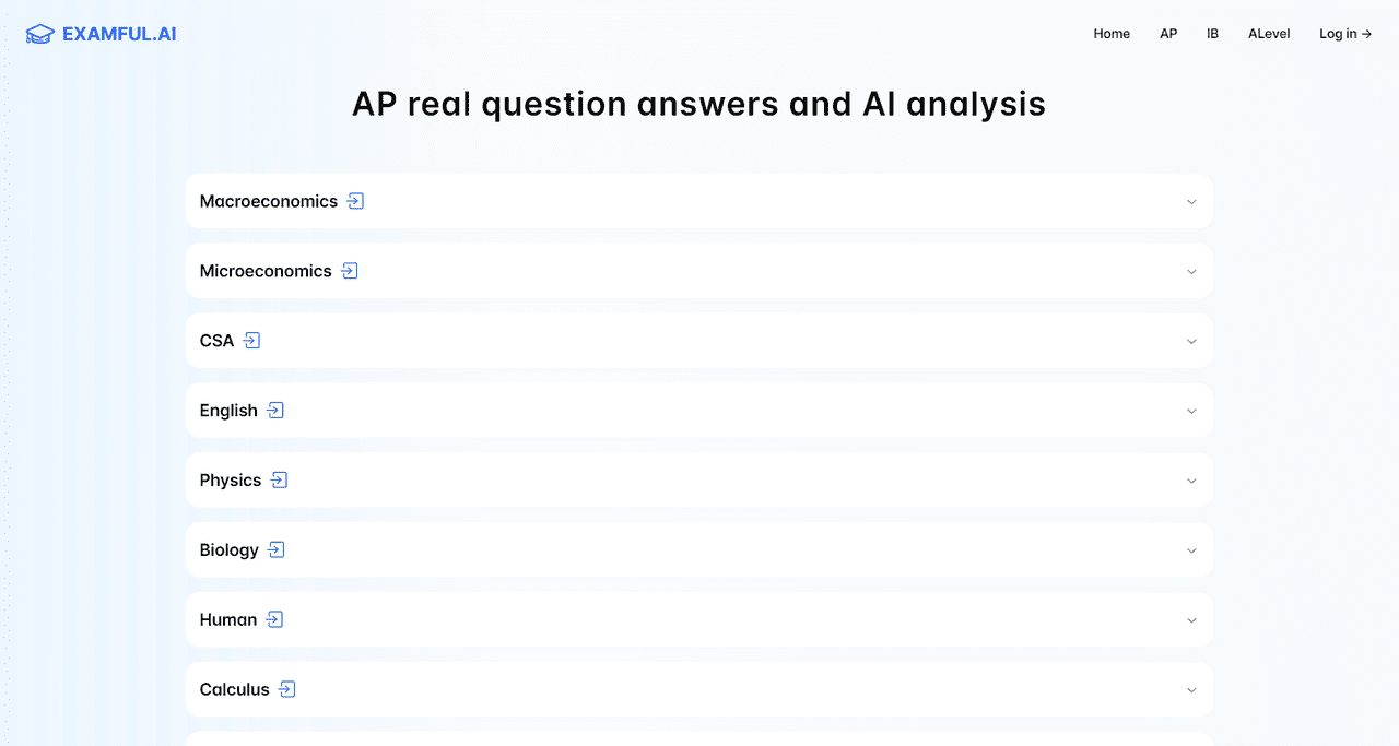 ExamFul.AI:智能备考助手,助力AP、IB和A-Level考试,真题AI智能辅导-1 ExamFul.AI:智能备考助手,助力AP、IB和A-Level考试,历年真题/论文和AI智能辅导