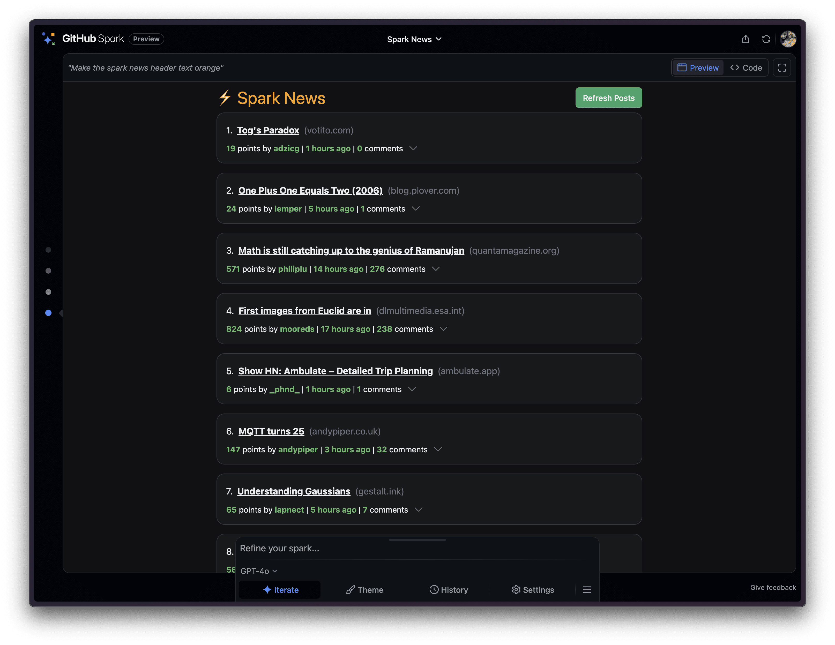 GitHub 推出 GitHub Spark ,用自然语言描述快速构建“微应用”-6 GitHub 推出 GitHub Spark (预览版),用自然语言描述快速构建“微应用”