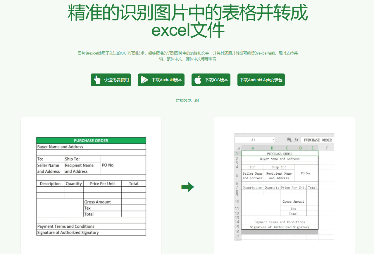 图片转Excel免费工具:高效识别图片中的表格并转换为Excel文件-1 图片转Excel免费工具:高效识别图片中复杂格式的表格并转换为Excel文件