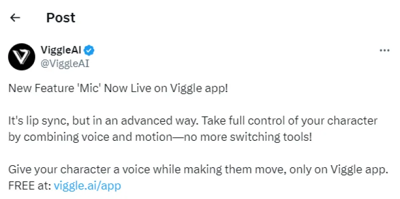 VIGGLE让视频不止唱跳,还可以RAP-1 VIGGLE发布基于语音的唇形同步功能:现在让视频不止唱跳,还可以RAP...