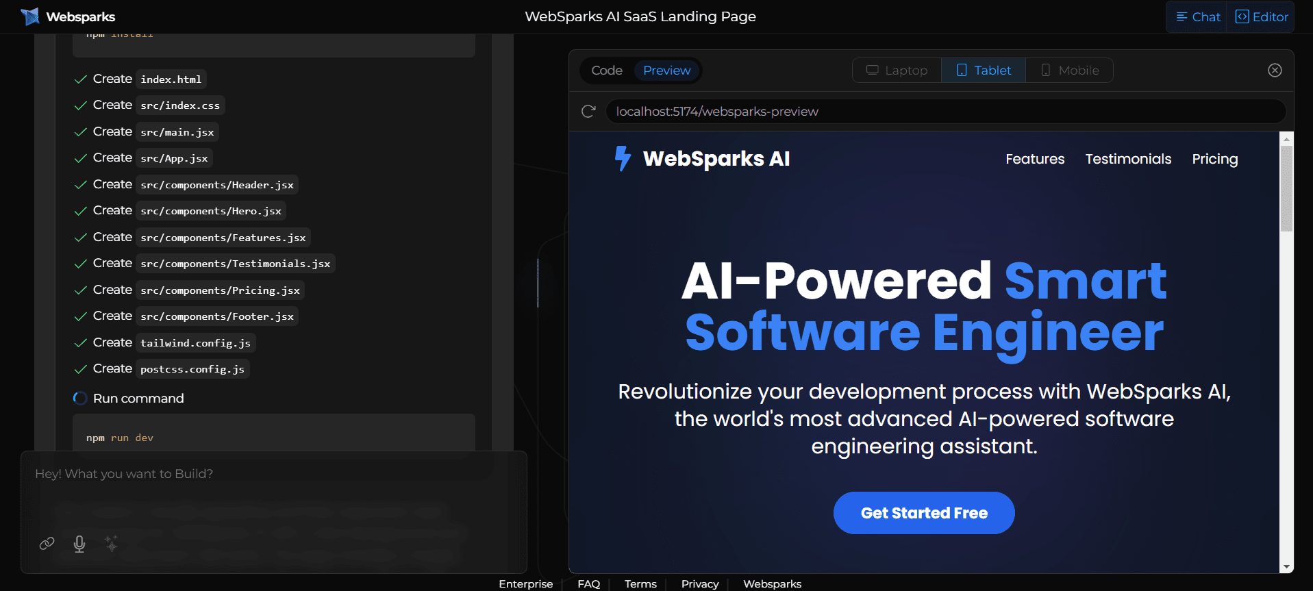 Websparks:AI驱动的软件工程师助手,快速创建生产级应用-1 Websparks:AI驱动的软件工程师助手,快速创建生产级应用