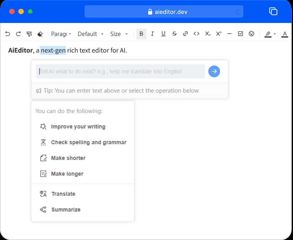 AIEditor:创建AI驱动的富文本编辑器,支持多种前端框架-1 AIEditor:创建AI驱动的富文本编辑器,支持多种前端框架