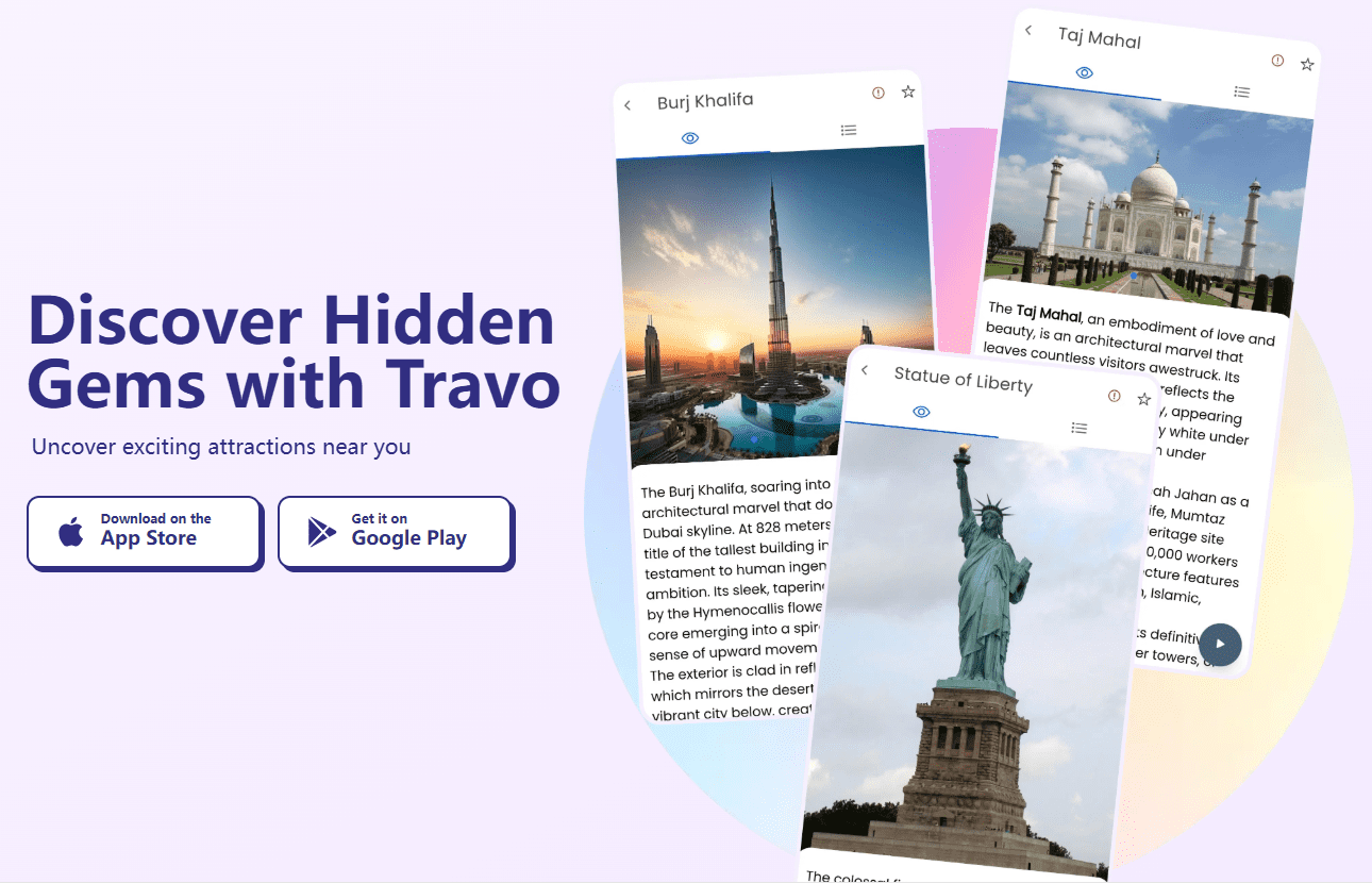 Travo:AI旅行指南,多语言讲解当地景点,城市旅游指南互动APP-1 Travo:AI旅行指南,多语言讲解当地景点,城市旅游指南互动APP