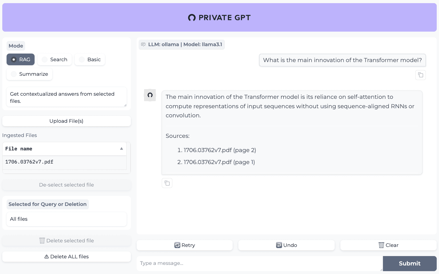 PrivateGPT:使用GPT技术进行文档交互,确保数据隐私-1 PrivateGPT:完全本地化RAG处理流程的文档问答系统