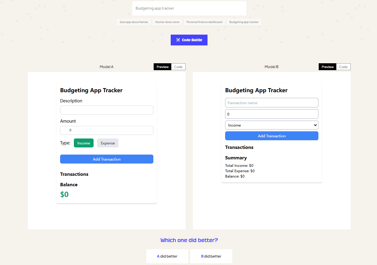 CodeArena:开源的LLM编程能力对比竞技场,实时查看最佳开源代码生成模型-1 CodeArena:开源LLM编程能力对比竞技场,实时查看最佳代码生成模型