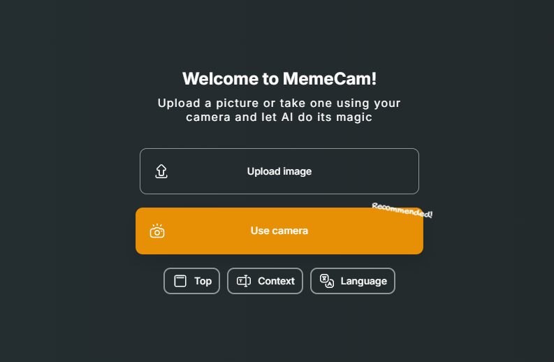 MemeCam:使用AI生成搞笑表情包,轻松上传图片,快速生成有趣的表情包。-1 MemeCam:使用AI生成搞笑表情包,在图片中加入搞笑文字,生成有趣的表情包。