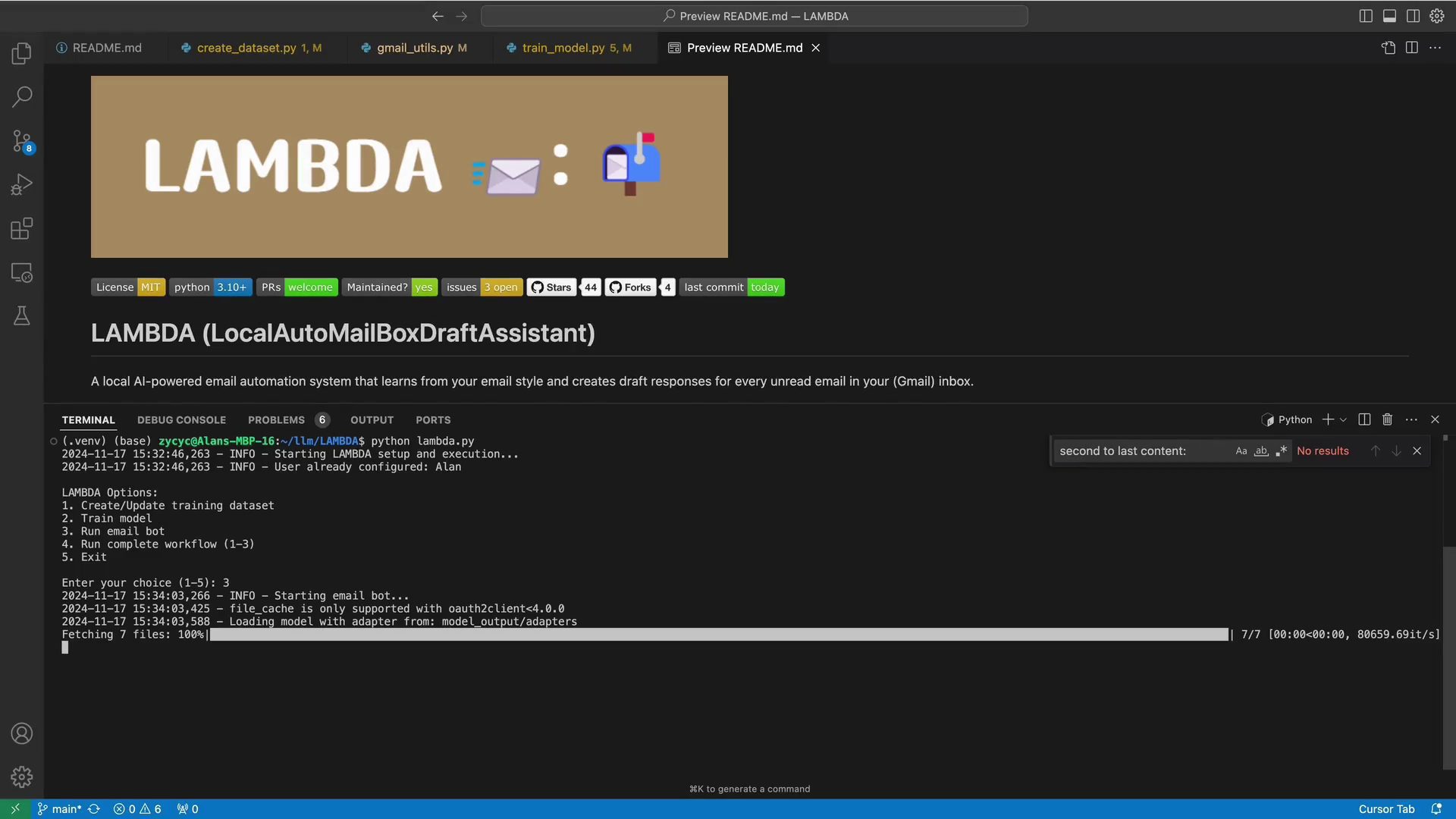 LAMBDA:本地化AI邮件自动化系统,快速生成邮件(Gmail)回复草稿