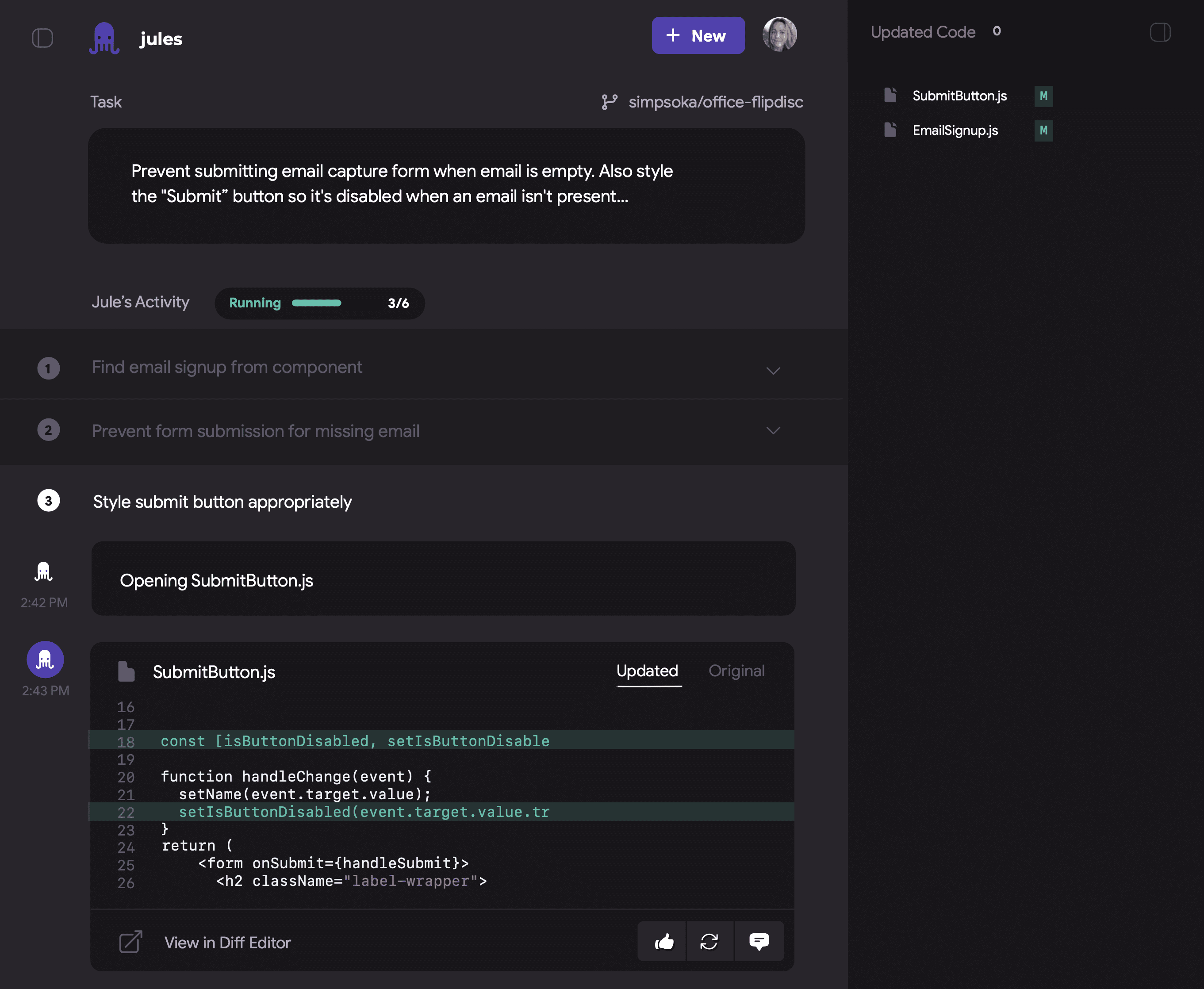 Jules:实验性AI代码助手,可自动执行Python和JavaScript编码任务,例如GitHub工作流中的错误修复。