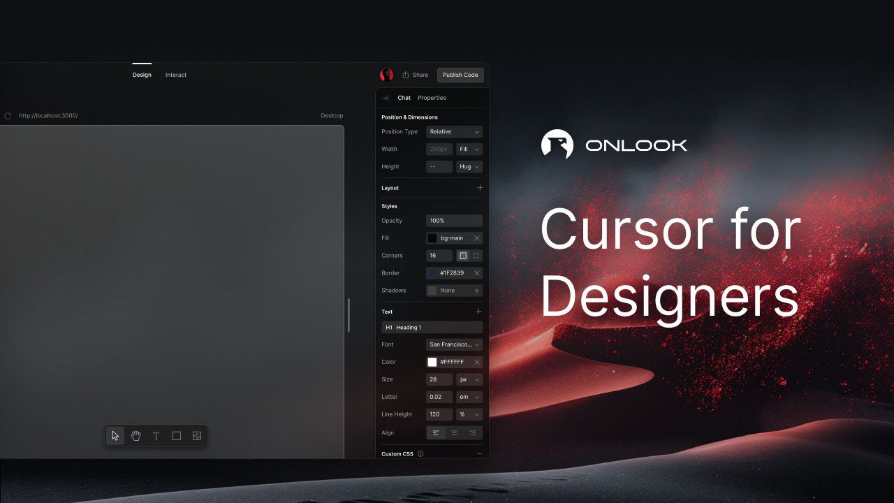 Onlook:面向前端设计的开源Cursor,编写React和TailwindCSS代码-1 Onlook:面向前端设计开源Cursor,在React应用中设计并发布代码