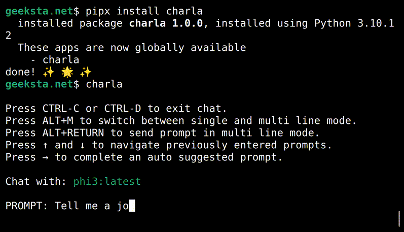 Charla:基于终端的极简聊天工具-1 Charla:基于终端的极简AI聊天工具,本地集成Ollama后端