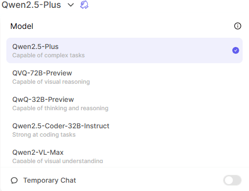 利用 Qwen Chat 获取所有开源/闭源模型免费API-1 利用 Qwen Chat 获取所有开源/闭源模型免费API