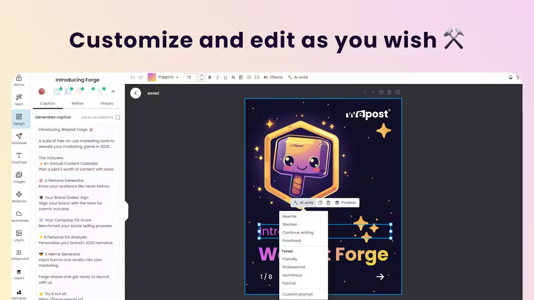 Wepost:简化社交媒体内容创作和管理的AI平台-1 Wepost:简化社交媒体内容创作和管理的AI平台