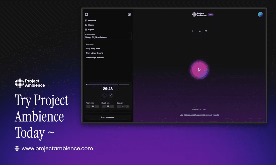 Project Ambience:AI生成环境声音,提升专注力和睡眠质量-1 Project Ambience:AI生成环境声音,提升工作专注力和睡眠质量