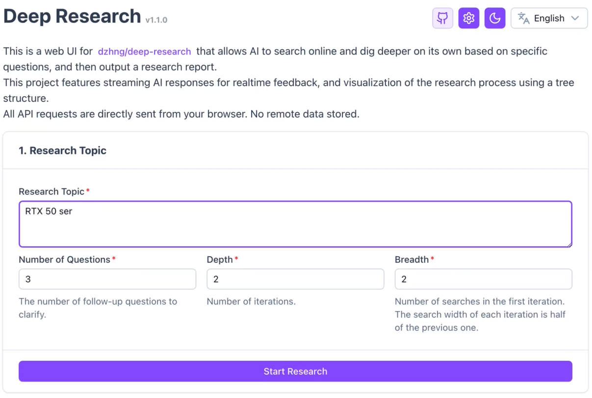 Deep Research Web UI:支持多语言深度研究的AI助手-1 Deep Research Web UI:支持多语言深度研究的AI助手