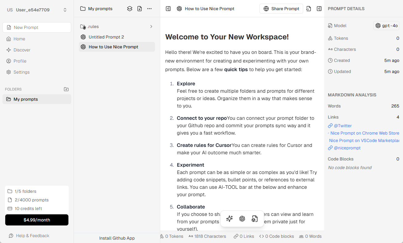 Nice Prompt:高效管理和使用AI提示的工具-1 Nice Prompt:管理和使用AI提示词的工具,Chrome、VS Code快速收藏插件
