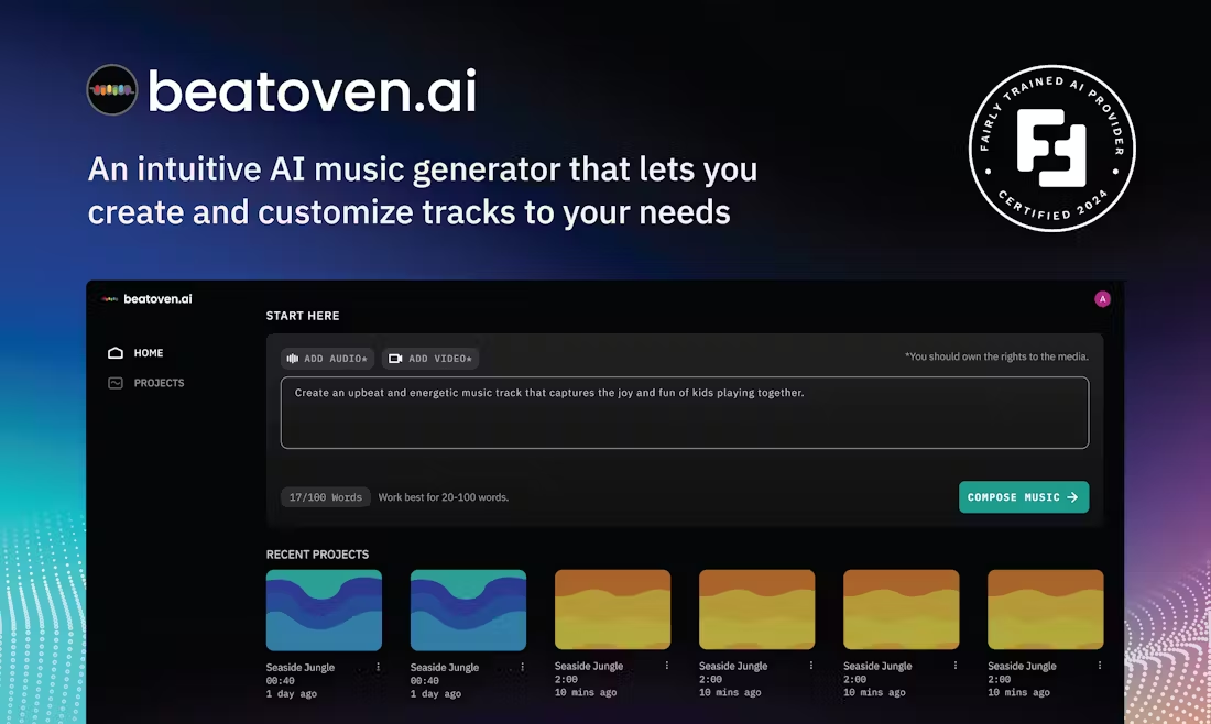 Beatoven.ai:输入简单提示生成免费无版权的背景音乐-1 Beatoven.ai:输入简单提示生成免费无版权的背景音乐