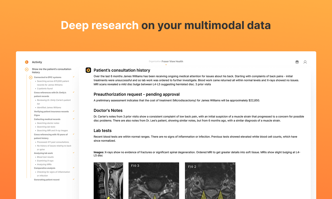 利用 Deep Lake 构建私有多模态数据之上的 Deep Research-4 Deep Lake 提出建立在私有多模态数据之上的 Deep Research 方案