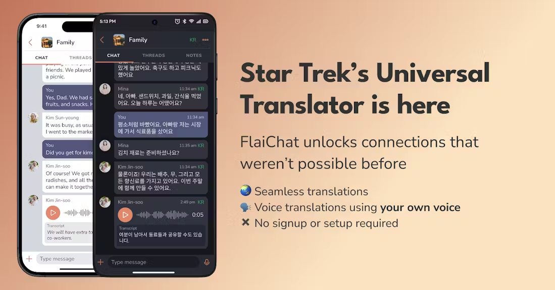 FlaiChat:使用母语和全球用户交流的聊天APP-1 FlaiChat:使用母语和全球用户无障碍交流的聊天APP