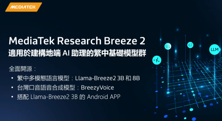 联发科开源繁体中文多模态模型与中国台湾口音语音合成技术,加速手机 AI 应用落地-1 联发科开源繁体中文多模态模型与台湾口音语音合成模型