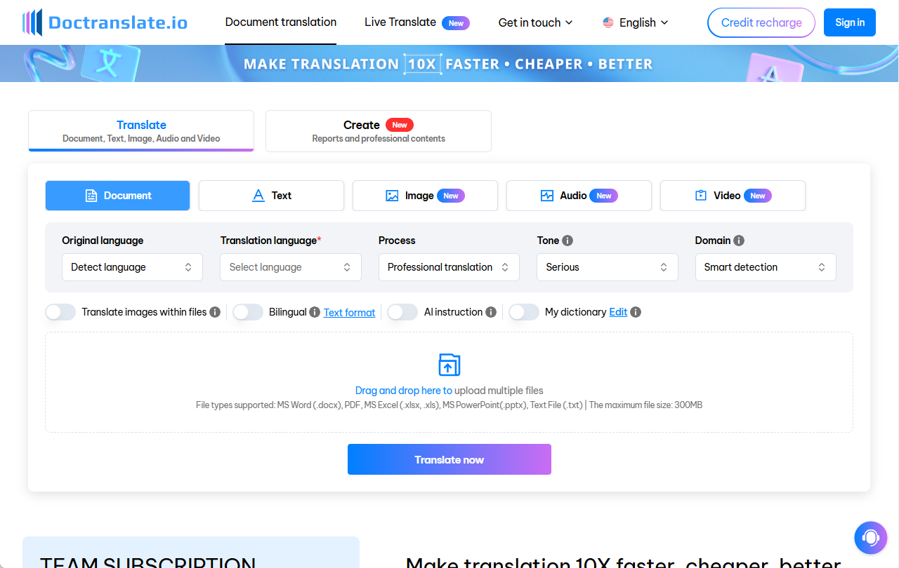 Doctranslate.io:基于AI的全能翻译工具,支持文本、音频、图像和视频翻译-1 Doctranslate.io:基于AI的全能翻译工具,支持文本、音频、图像和视频翻译