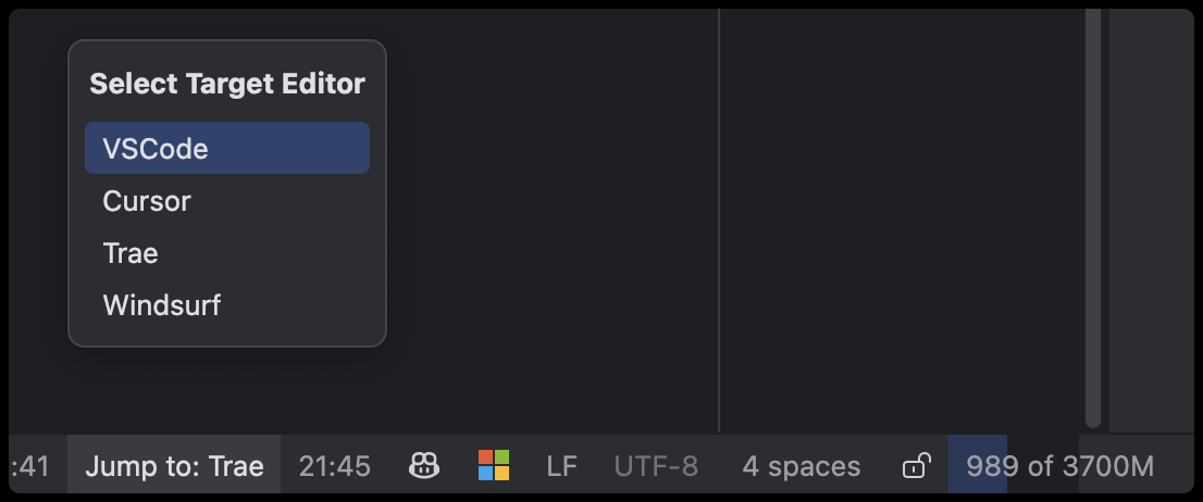 EditorJumper:Cursor/Trae/Windsurf和JetBrains无缝切换工具-1 EditorJumper:Cursor/Trae/Windsurf和JetBrains无缝切换工具