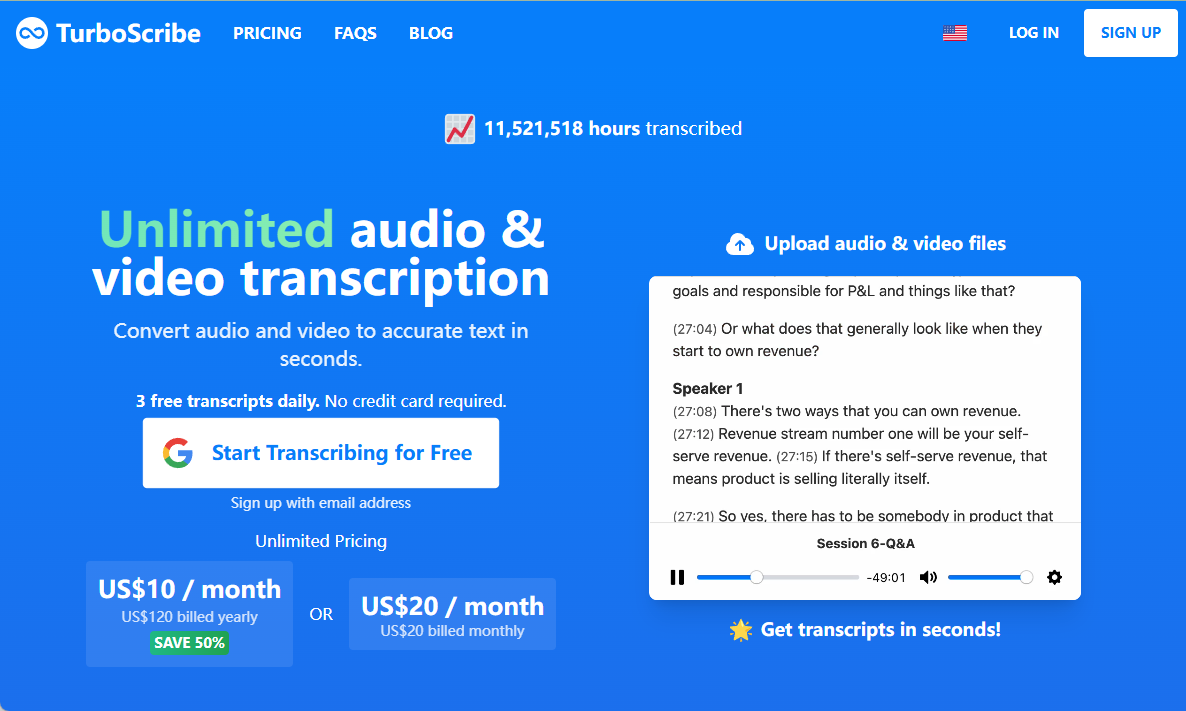 TurboScribe:快速将音频和视频转为文字的在线工具-1 TurboScribe:快速将音频和视频转为文字的在线工具