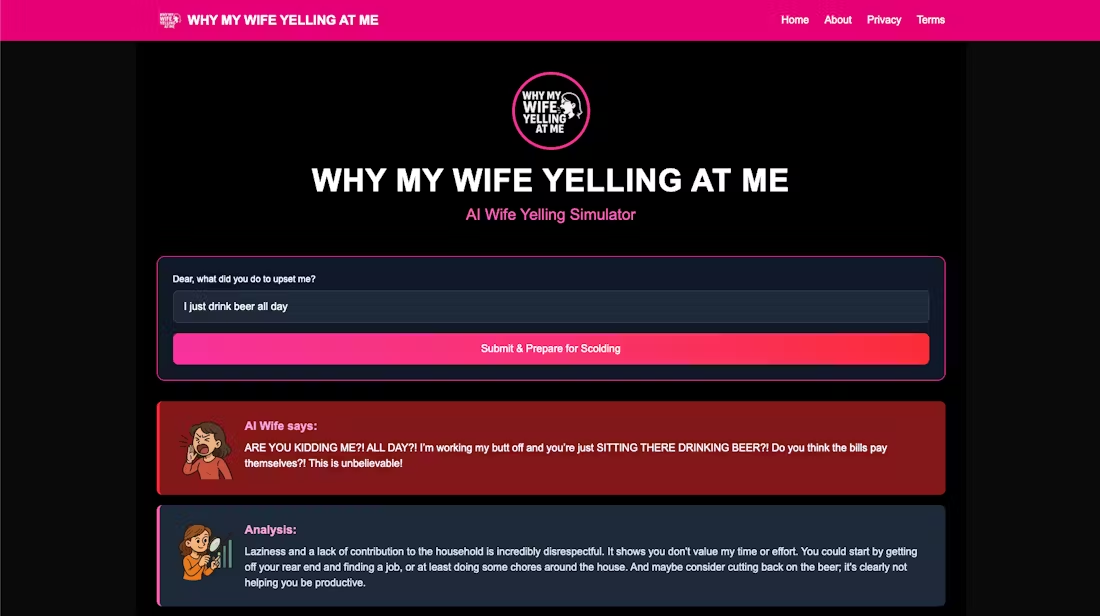 Why My Wife Yelling At Me:模拟婚姻沟通的互动工具-1 Why My Wife Yelling At Me:模拟婚姻沟通的互动工具