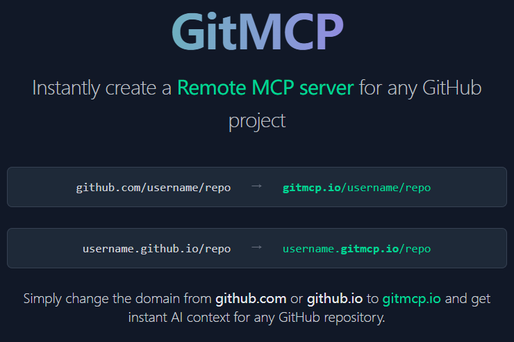 GitMCP:将GitHub项目生成知识库的MCP服务-1 GitMCP:将GitHub项目生成知识库的MCP服务