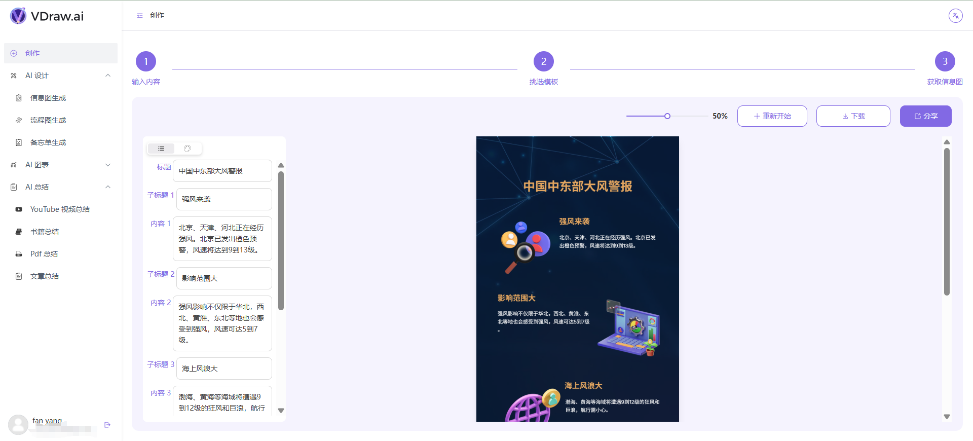 VDraw:免费生成专业信息图和流程图的 AI 工具-1 VDraw:免费生成专业信息图和流程图