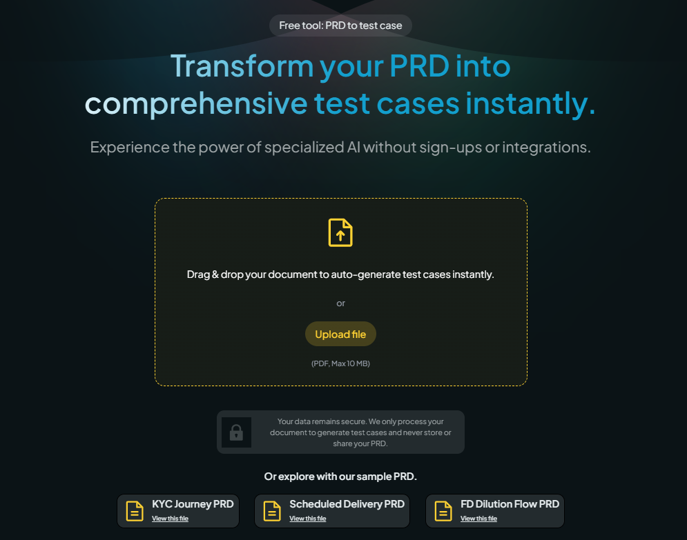 PRD to test case:将产品需求文档转化为测试用例的AI工具-1 PRD to test case:将产品需求文档转化为测试用例的AI工具