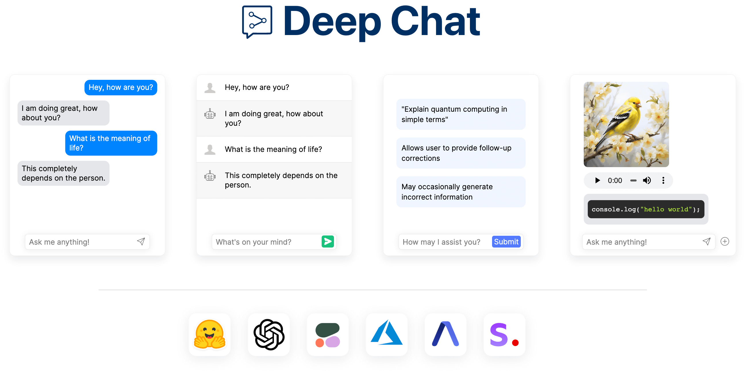 Deep Chat:快速集成网站的AI聊天组件-1 Deep Chat:快速集成到网站的AI聊天组件