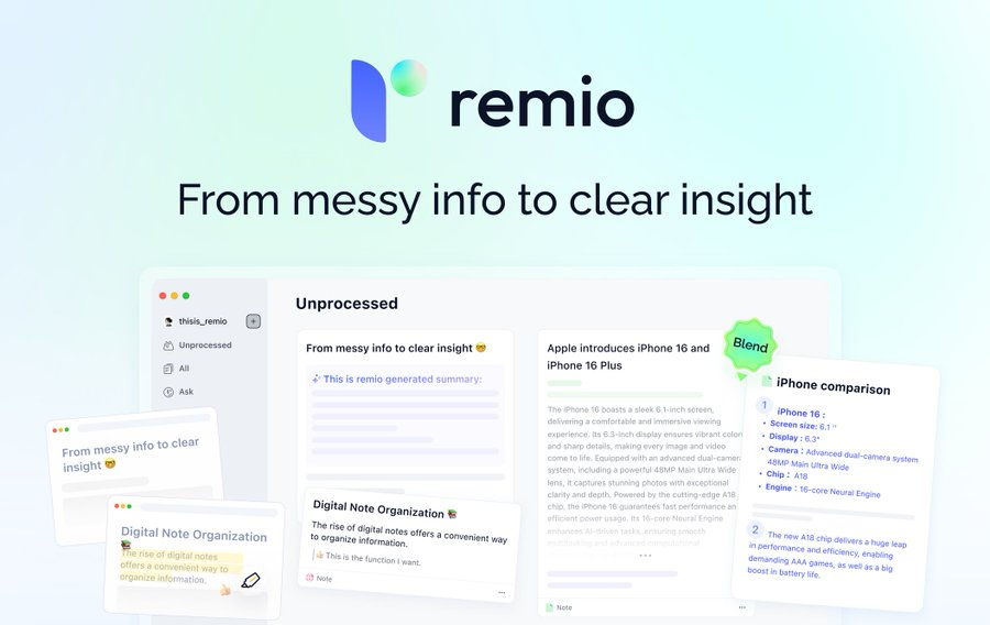 Remio:智能整理信息的个人知识管理工具-1 Remio:智能整理信息的个人知识管理工具