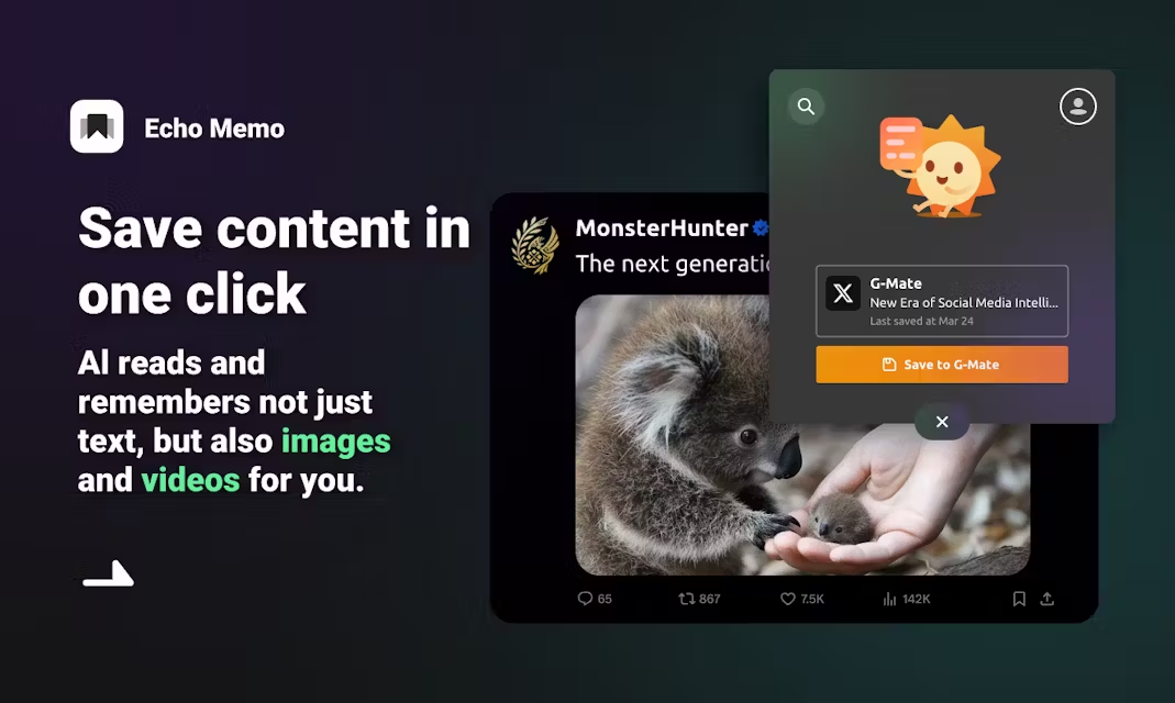 Echo Memo:用 AI 理解和搜索社交媒体内容的书签工具-1 Echo Memo:用 AI 理解和搜索社交媒体内容的书签工具