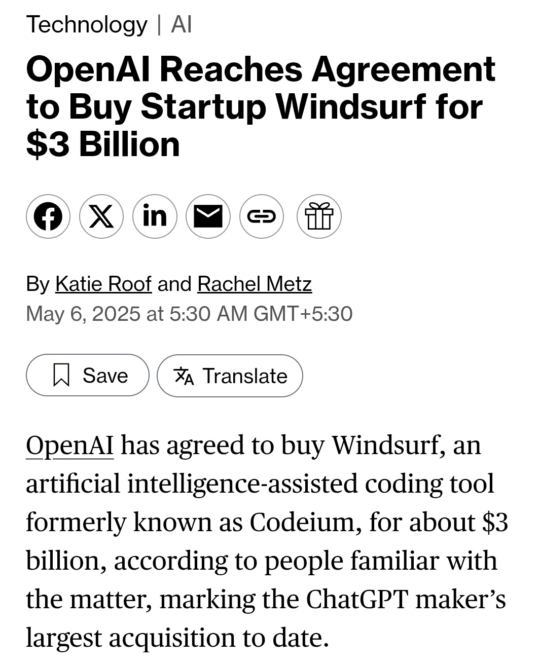 OpenAI 天价收购 Windsurf:AI 编码赛道的战略落子与市场震荡-1 OpenAI 天价收购 Windsurf:AI 编码赛道的战略落子与市场震荡