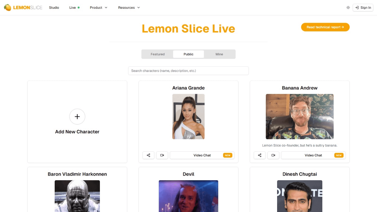 Lemon Slice Live - Lemon Slice推出的 AI 实时视频聊天工具