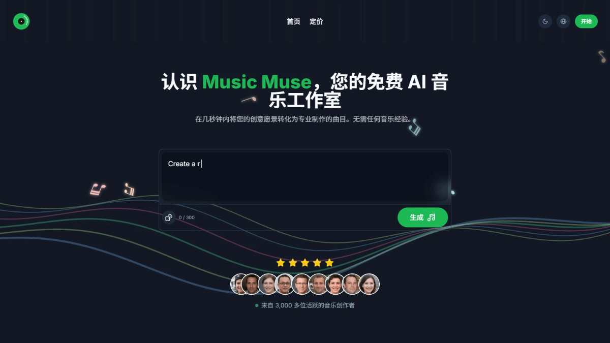 Music Muse - AI音乐创作平台,简单描述生成音乐作品